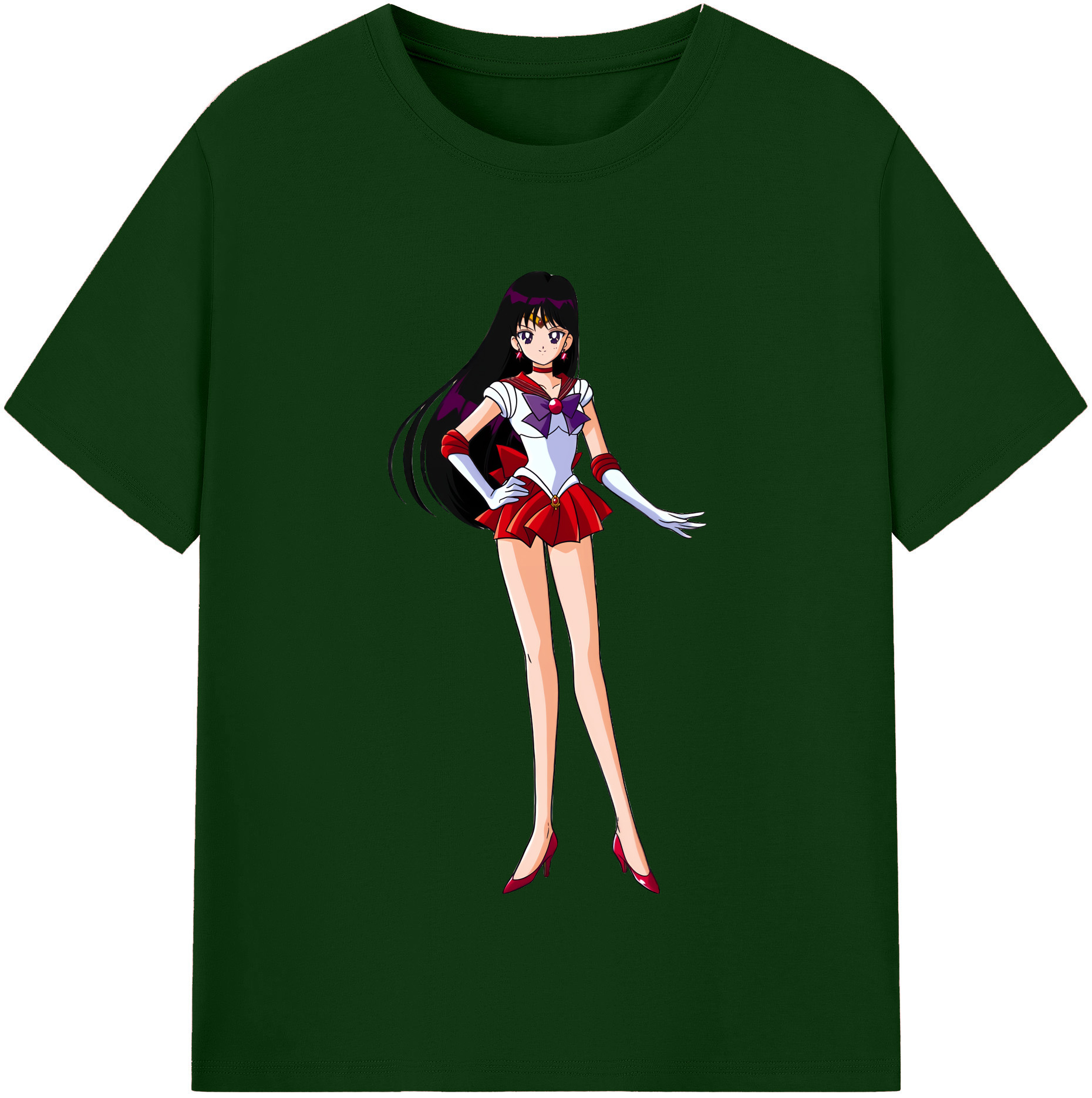 （画像用） 美少女戦士セーラームーン 火野レイ ひの レイ Sailor Moon Hino Rei （セーラーマーズ,Sailor Mars） 綿100％半袖Tシャツ（フロントプリント）